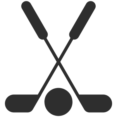 Icon von 2 gekreuzten Minigolfschlägern mit Ball.